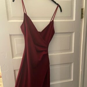Elegant Burgundy Women's Dress